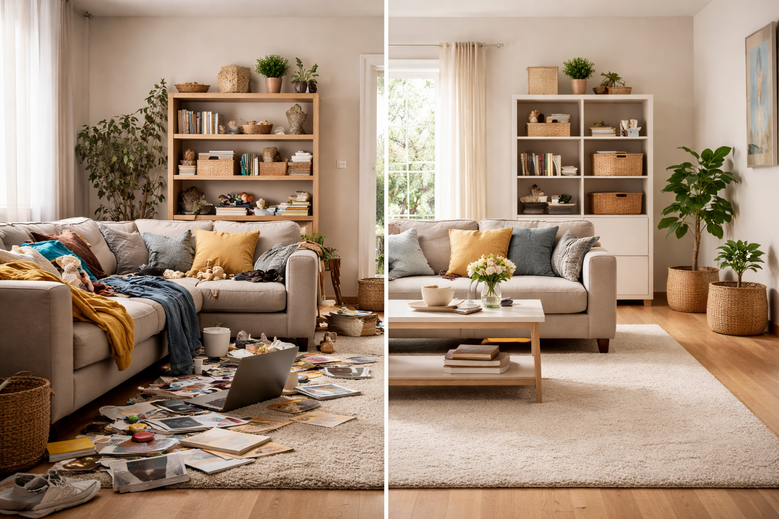 Minimal organized home interior